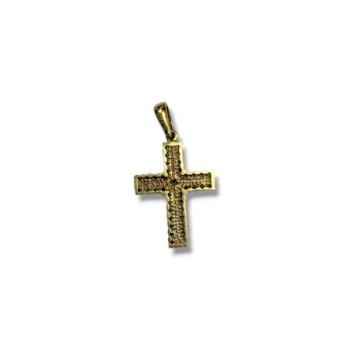 PENDENIF OR JAUNE 18CT 1.79GRS ZIRCONS 2.6X1.5CM