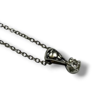 COLLIER PENDENTIF OR BLANC 18CT 2.77GRS 40.5CM
