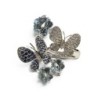 BAGUE OR BLANC 18CT (750) 9.59GRS AIGUE MARINE ET DIAMANTS PAPILLON