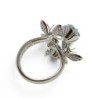BAGUE OR BLANC 18CT (750) 9.59GRS AIGUE MARINE ET DIAMANTS PAPILLON