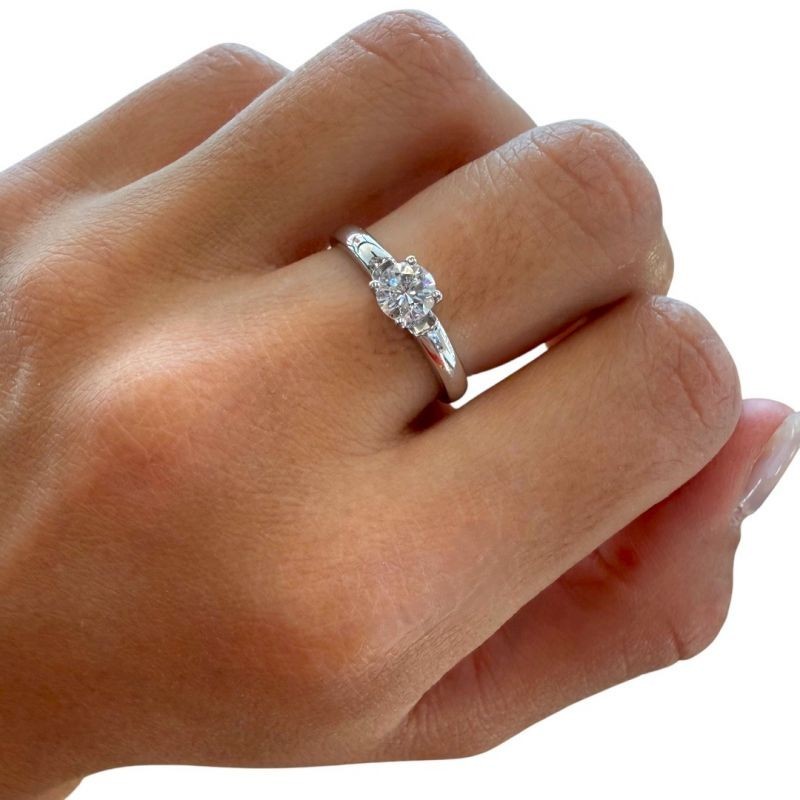 BAGUE SOLITAIRE BUCHERER EN OR BLANC 18CTS 0.50CTS DIAMANTSAVEC CERTIFICAT