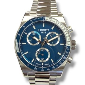 Tissot PR516 Blue Chronograph Dial Watch 40mm T149.417.11.041.00