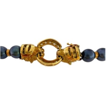 COLLIER LION OR18CT + PERLES