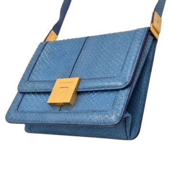ELIE SAAB  BLEU CUIR DE SERPENT