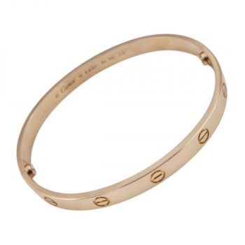 BRACELET CARTIER LOVE T19 40.61G OR ROSE 6,1 MM DE LARGE