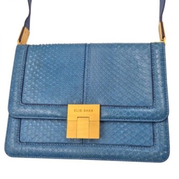 ELIE SAAB  BLEU CUIR DE SERPENT