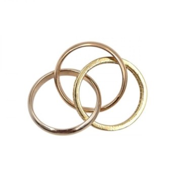 BAGUE OR ROSE ET JAUNE 18K DTS 7.46GR T46