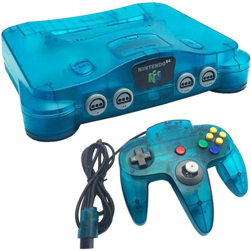 CONSOLE NINTENDO 64 BLEU TURQUOISE + 2 MANETTES