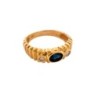 BAGUE OR JAUNE 18CT 3.15GR DIMANTS ET SAPHIR