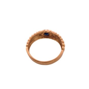 BAGUE OR JAUNE 18CT 3.15GR DIMANTS ET SAPHIR