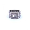 BAGUE CHOPARD CARREE HAPPY DIAMOND 2347 OR BLANC 18CT 19.21G T.54