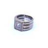 BAGUE CHOPARD CARREE HAPPY DIAMOND 2347 OR BLANC 18CT 19.21G T.54