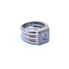 BAGUE CHOPARD CARREE HAPPY DIAMOND 2347 OR BLANC 18CT 19.21G T.54