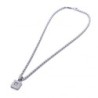 COLLIER CHOPARD CARREE HAPPY DIAMONDS OR BLANC 18CT 25.60G L. 42.5CM