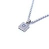 COLLIER CHOPARD CARREE HAPPY DIAMONDS OR BLANC 18CT 25.60G L. 42.5CM
