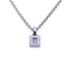 COLLIER CHOPARD CARREE HAPPY DIAMONDS OR BLANC 18CT 25.60G L. 42.5CM