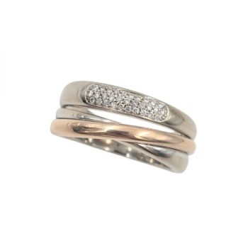 BAGUE OR BLANC/ROSE 18K 12.36GR DTS T60
