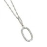 COLLIER OR 18K ZIRCON 51CM  PENDENTIF 2,5 X 1 CM