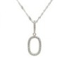 COLLIER OR 18K ZIRCON 51CM  PENDENTIF 2,5 X 1 CM