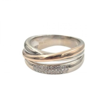BAGUE OR BLANC/ROSE 18K 12.36GR DTS T60