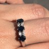 BAGUE OR BLANC DIAMANTS ET SAPHIRS 3.69GRS