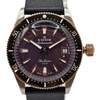 EDOX Skydiver 38 Date Automatic Special Edition With Additional Strap 80131-357RNRC-VIO