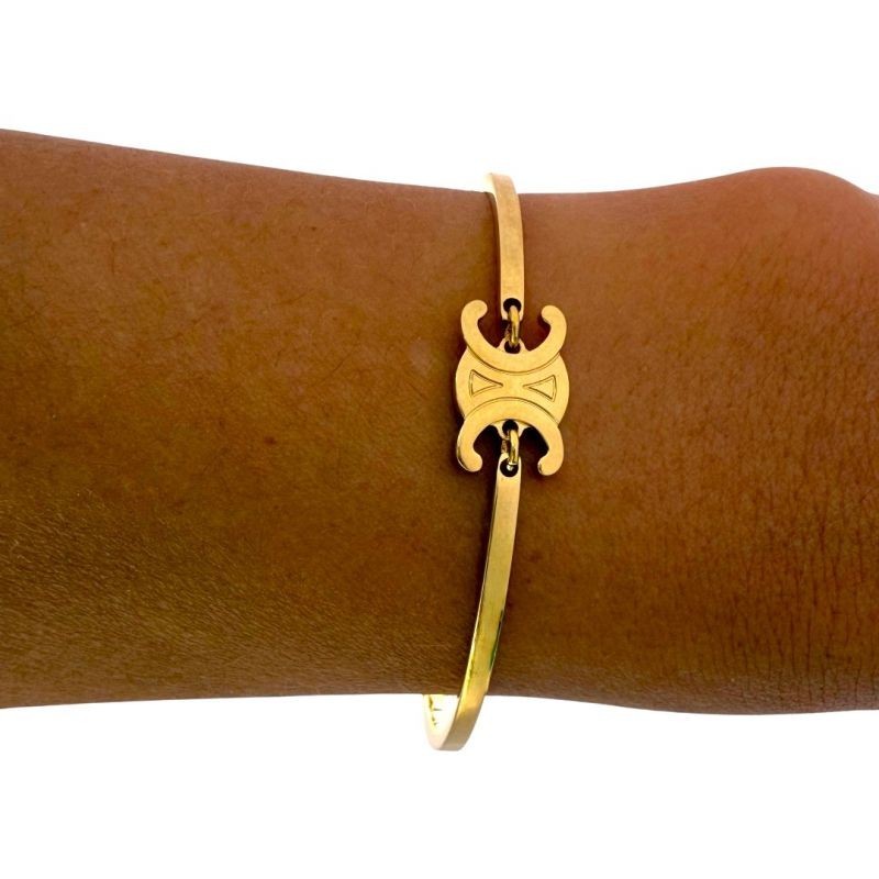 Bracelet Articulé Triomphe en Laiton Doré Taille S