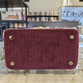 CLAUDIE PIERLOT SAC ANOUK VELOURS BORDEAUX
