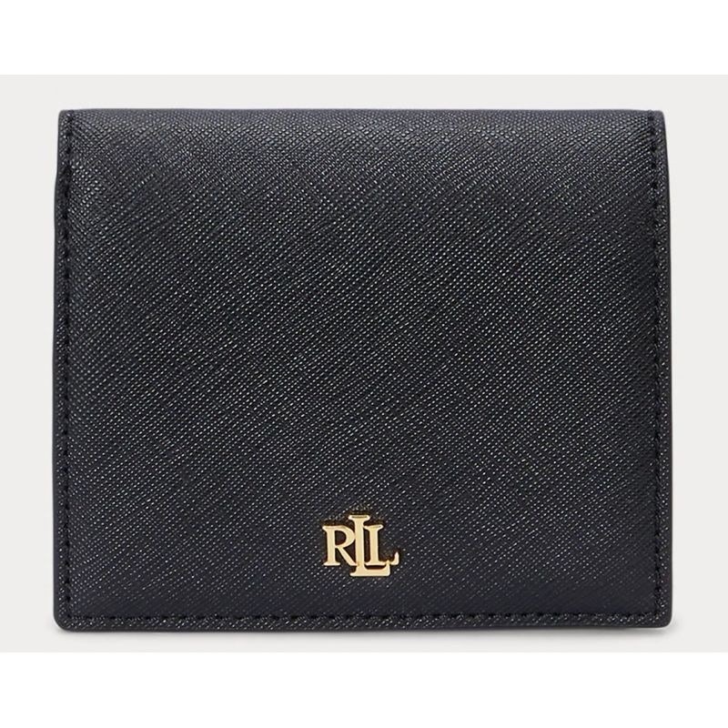 RALPH LAUREN Portefeuille compact en cuir hachuré