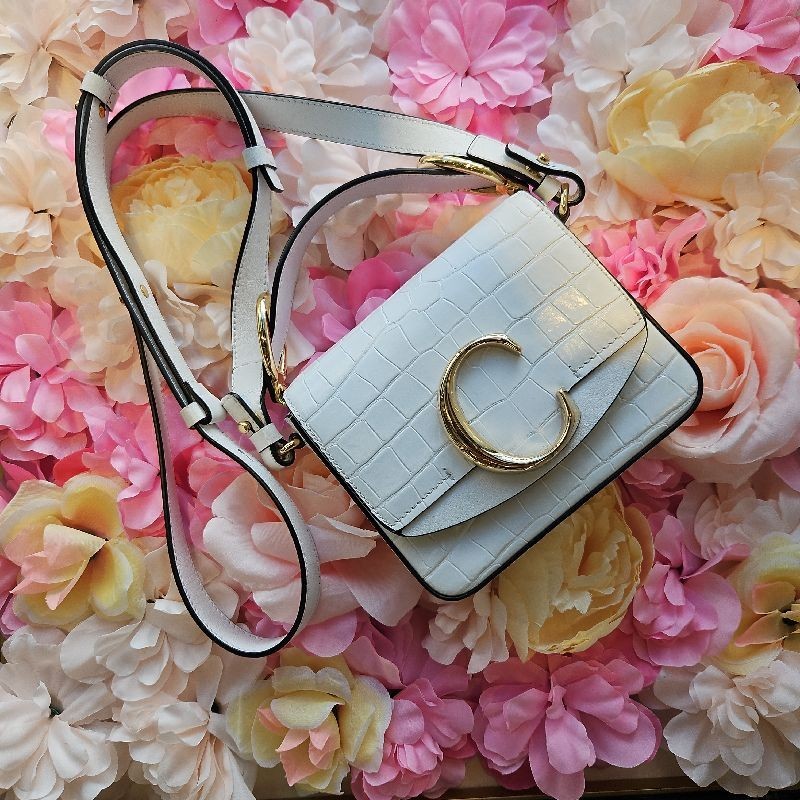 SAC CHLOE C EMBOSED BLANC