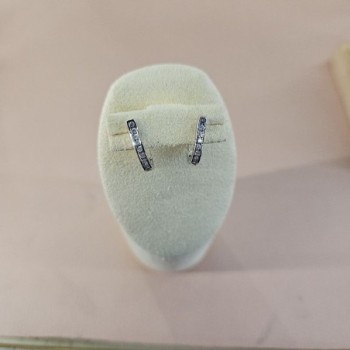 BOUCLES D'OREILLES OR BLANC 18CTS 1.80GR