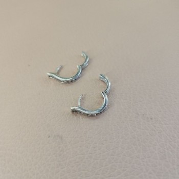 BOUCLES D'OREILLES OR BLANC 18CTS 1.80GR