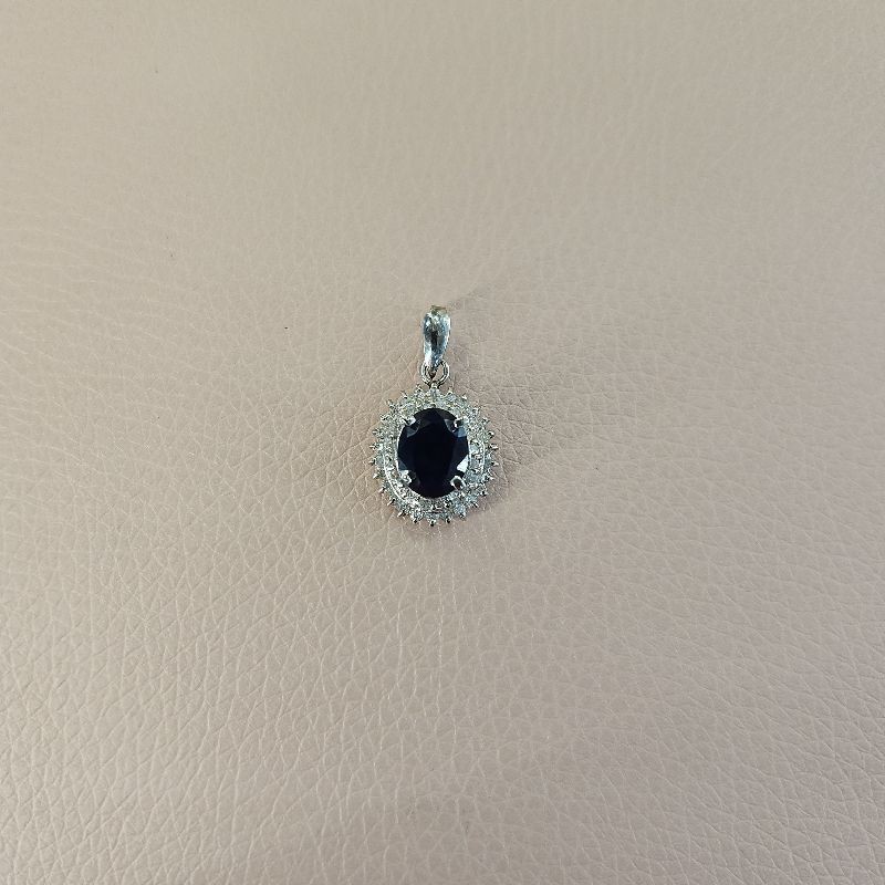 PENDENTIF PLATINE SAPHIR