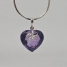 COLLIER OR BLANC 14CTS AVEC AMETHYSTE  ET DIAMANTS 