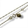 BRACELET CHEVILLE OR JAUNE 18CT 0.83GRS COEUR 21 23 CM