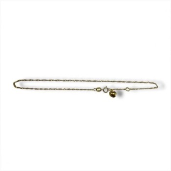 BRACELET CHEVILLE OR JAUNE 18CT 0.83GRS COEUR 21 23 CM