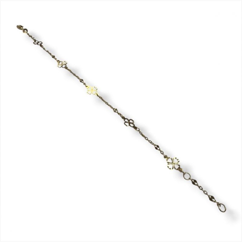 BRACELET OR 9CT 1.33GRS FLEUR 17.5 CM
