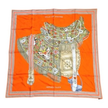 CARRE 90CM TWILL 100% SOIE SELLE DES STEPPES