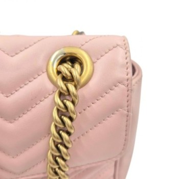 GUCCI MARMONT CUIR ROSE FORMAT MOYEN 26 X 15 X 7 CM