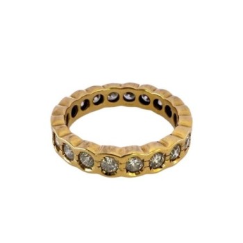 BAGUE OR JAUNE DIAMANTS 5.7 GRS 1CARAT  H.SI