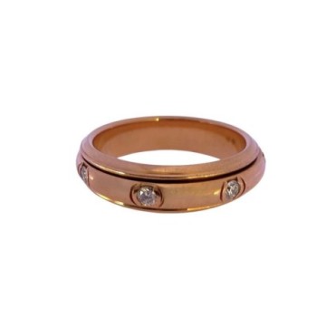 BAGUE PIAGET POSSESSION OR ROSE DIAMANTS 7.86 GRS