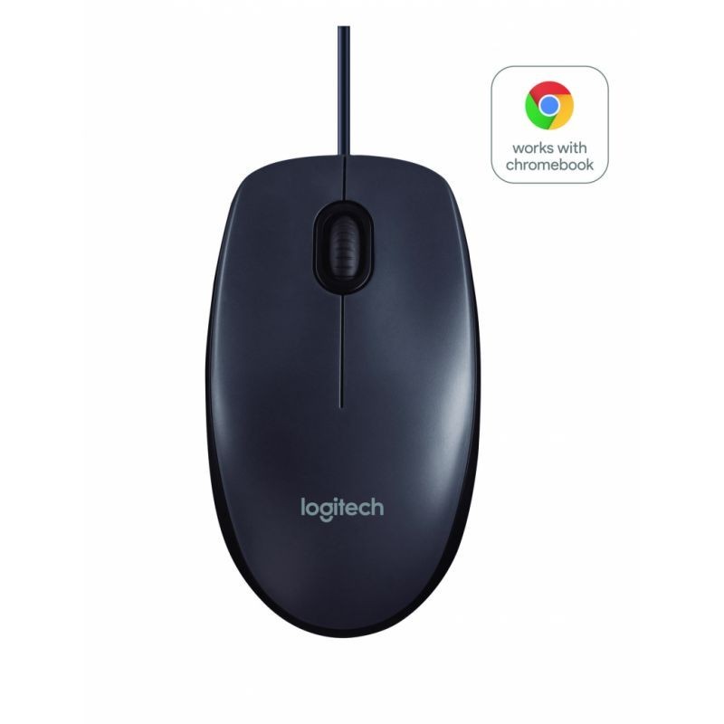 Logitech M100 Wired Optical Ambidextrous PC Mouse with 1000 DPI Optical Tracking  Gray