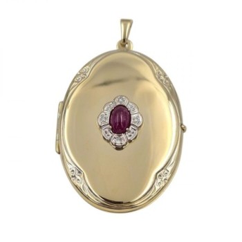 PENDENTIF OR JAUNE 18K 8.38GR DTS/RUBIS 4,5 X 2,6 CM