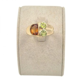 BAGUE OR JAUNE 18K 4.94GR CITRINE T54