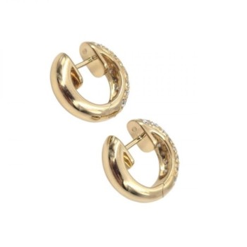 B.O. OR JAUNE 18K 5.97GR DIAMANTS 1,5 CM DE DIAMETRE