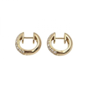 B.O. OR JAUNE 18K 5.97GR DIAMANTS 1,5 CM DE DIAMETRE