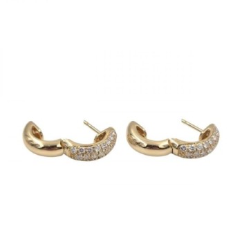 B.O. OR JAUNE 18K 5.97GR DIAMANTS 1,5 CM DE DIAMETRE