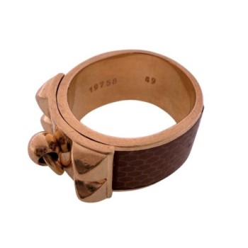 BAGUE OR JAUNE 18CT HERMES COLLIER DE CHIEN 13.58GR