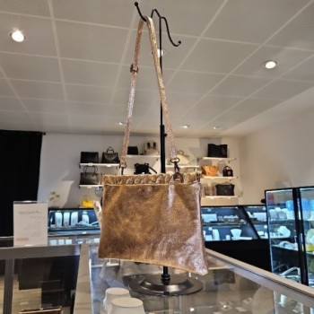 SAC ROSE CUIR BRILLANT