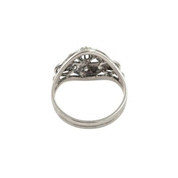 BAGUE OR BLANC 18K 4.1GR DIAMANTS  T56